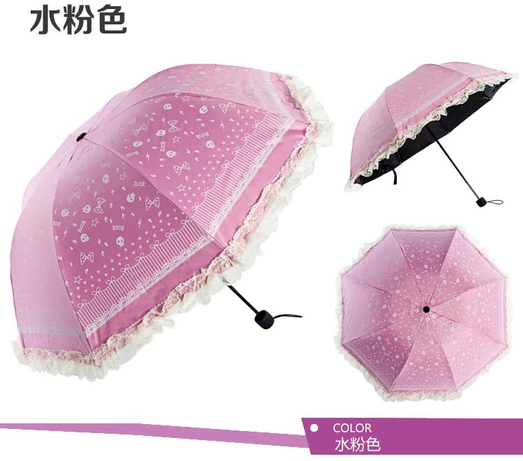 黑胶太阳伞防紫外线遮阳伞超强防晒折叠晴雨伞