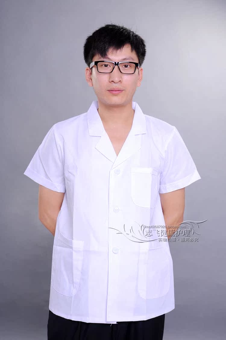 特价男医生服 短袖工作服 医师服白大褂 夏装 男
