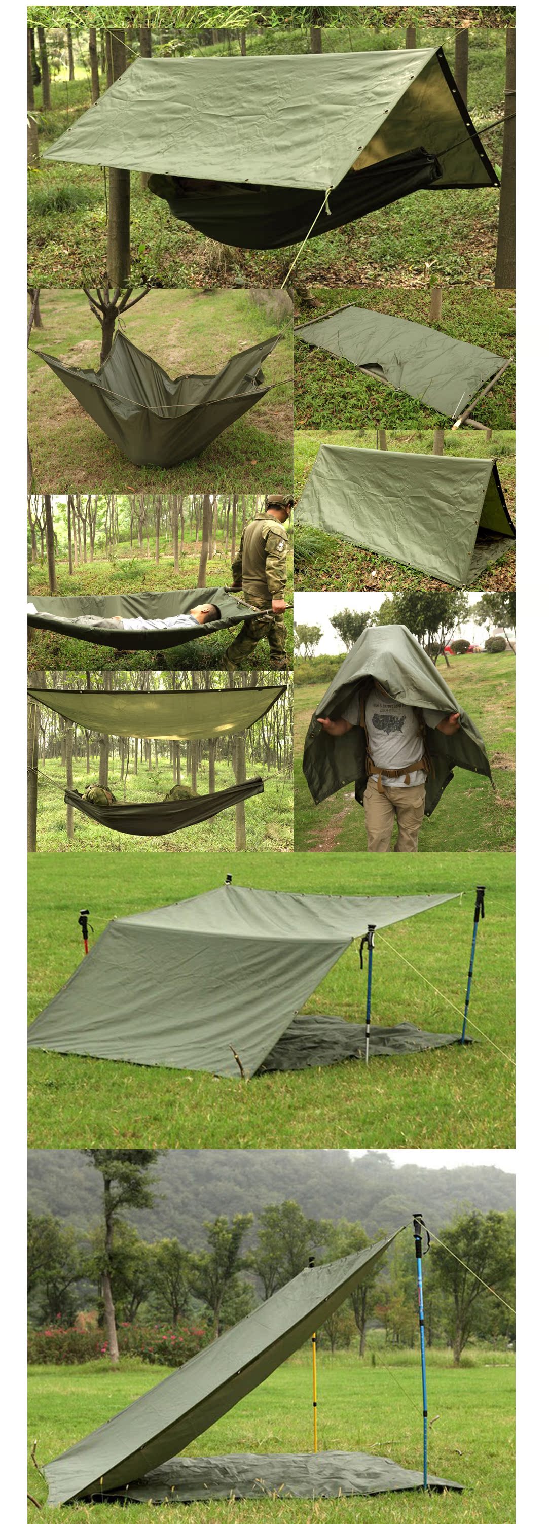 Military Hammock Army Pads Sleeping Bags Picnic Mat Waterproof Tent