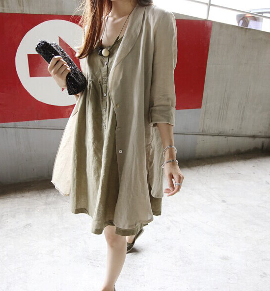 批发采购女式<em>针织衫</em>-韩版<em>亚麻</em>棉麻<em>开衫 女装长</em>