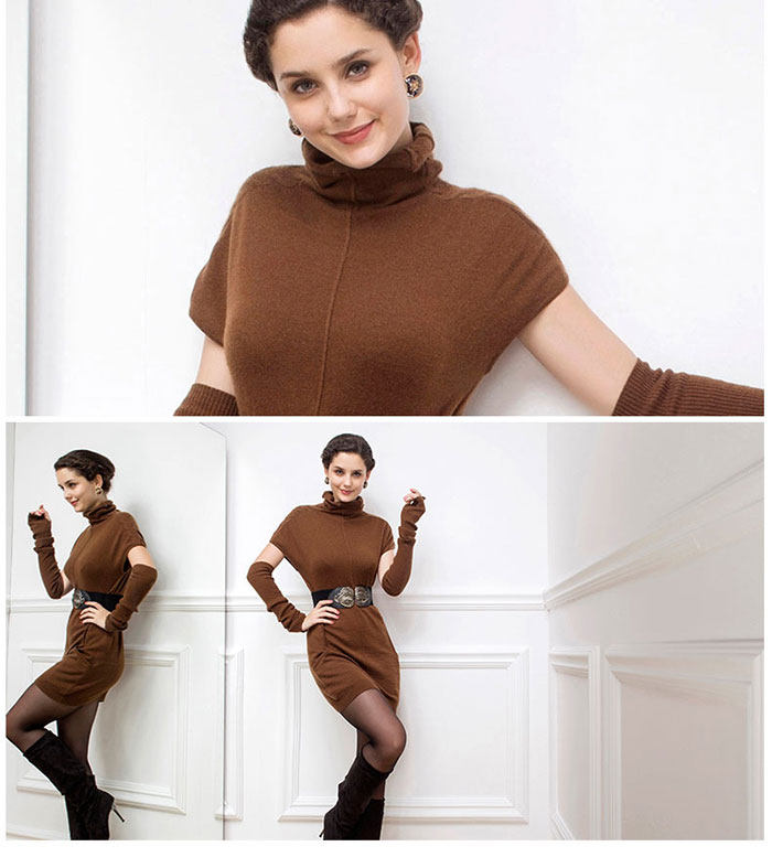 科蒙博卡 2013秋冬新款<em>女半袖</em>带袖管套头<em>毛衣</em>