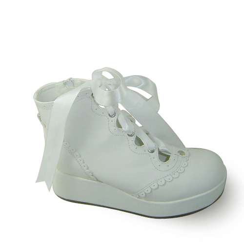 an * tai * na *   LOLITA   COS Retro elegant style silk ribbon Hollow out Single shoes 9973 Square heel waterproof