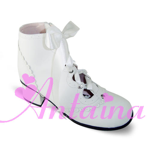an * tai * na *   LOLITA   COS Retro elegant style silk ribbon Hollow out Single shoes 9973 Square heel waterproof