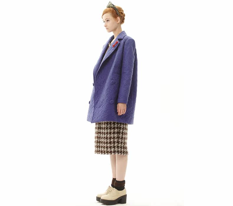 秋売/<em>秋壳</em> 原创设计 欧美风<em>双排扣</em>棉服大衣<em>外套</em>