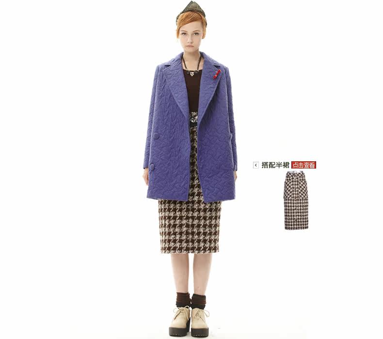 秋売/<em>秋壳</em> 原创设计 欧美风<em>双排扣</em>棉服大衣<em>外套</em>