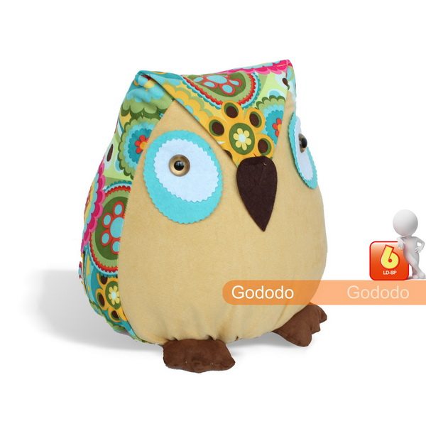 猫头鹰大gododo 手工布艺布偶 婚庆节日生日儿童礼物毛绒玩具娃娃
