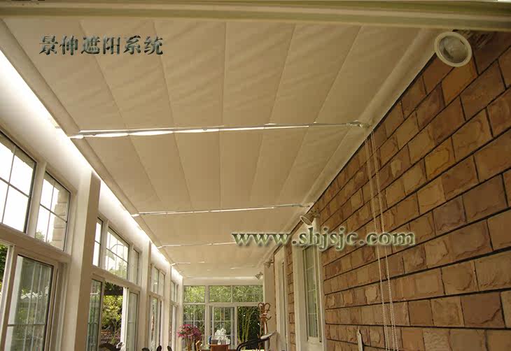 【上海地区区 阳光房天棚帘 折叠式天棚帘 免费上门设计、测量安装】价格,厂家,图片,窗帘,上海景伸建材有限公司-马可波罗网