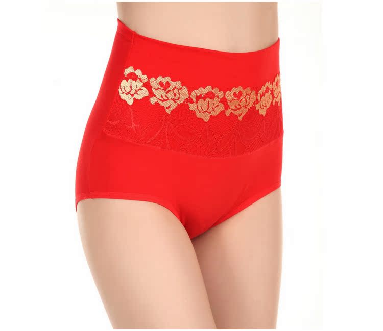 全棉女<em>收腹</em>内裤<em>女士</em>纯棉大码<em>高腰</em>三角裤胖mm