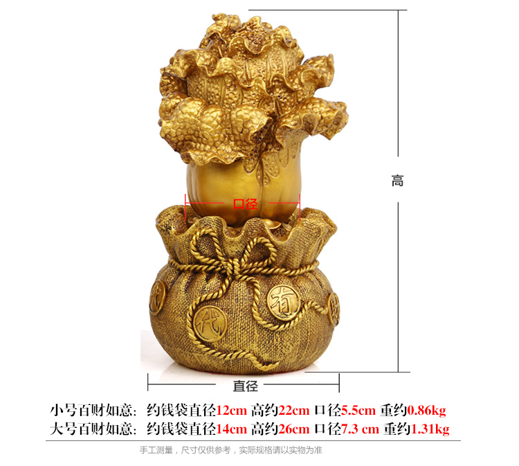厂家批发 树脂代代有财百财黄金袋白菜摆件工艺品 0191