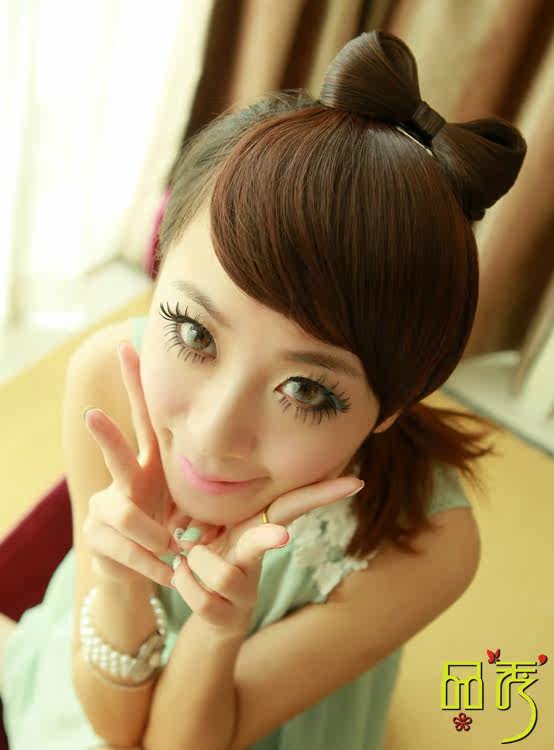Lemon-tree 2013 New OL Temperament Sweet Duck Mouth Clip Womens Bowknot Wig 14.5 x 9.5cm