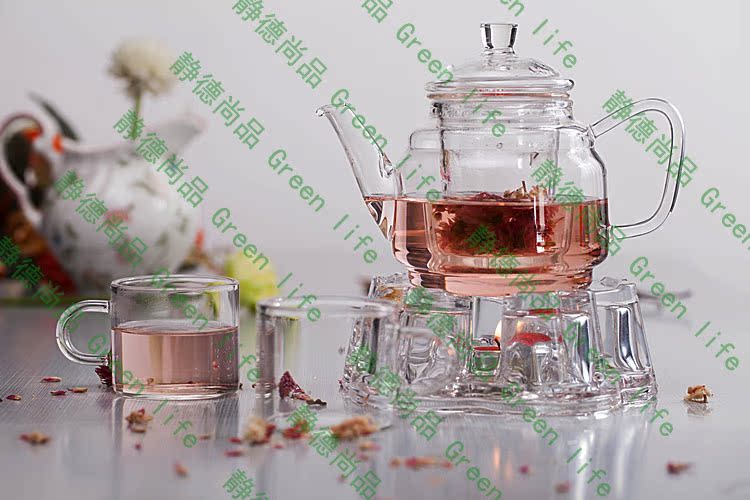 批发采购茶具套装-耐热玻璃花茶壶带过虑 整体