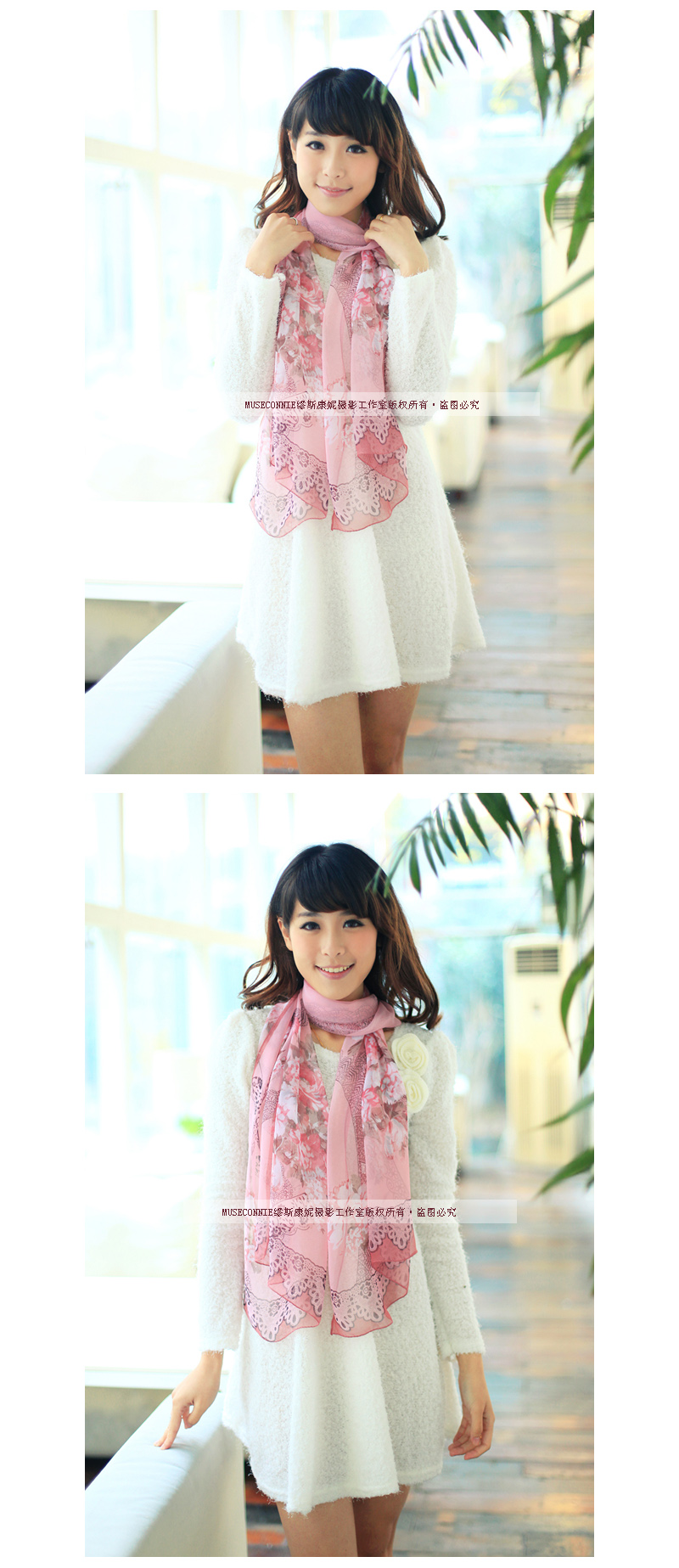 шарф MUSES Connie s00s 2013 Женское Шифон, жоржет Шарф В горошек Весна и осень, Лето, Зима Цветочный принт шарф MUSES Connie s00s 2013 Женское Шифон, жоржет Шарф В горошек Весна и осень, Лето, Зима Цветочный принт