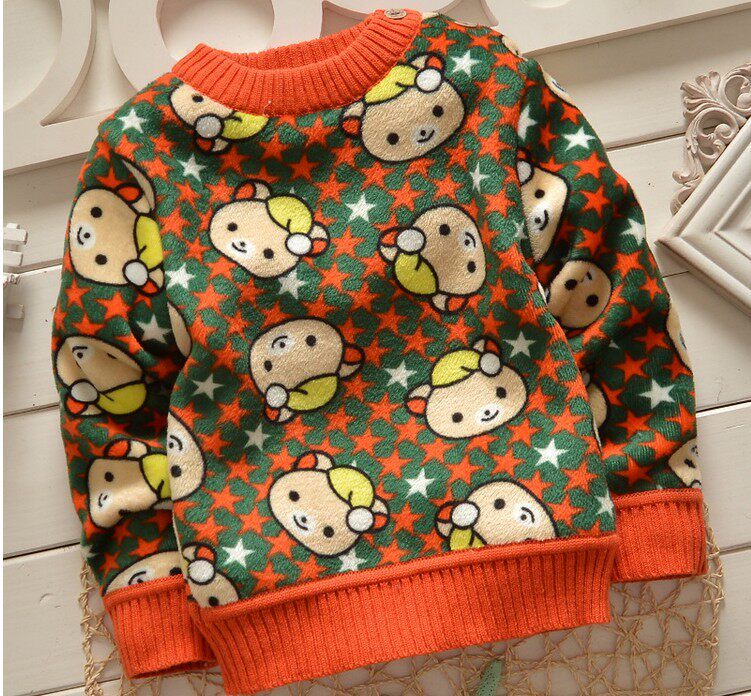 秋冬款儿童宝宝加厚<em>双面绒毛衣</em>男童小童婴儿加