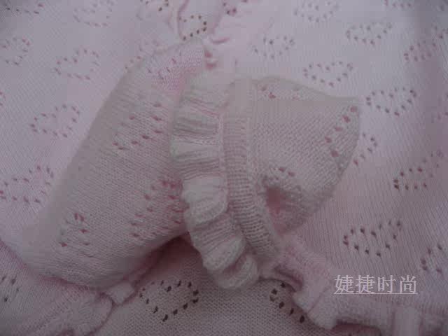 特 超值 外贸法单 木耳边 <em>镂空</em>桃心 <em>女童开衫</em> 披