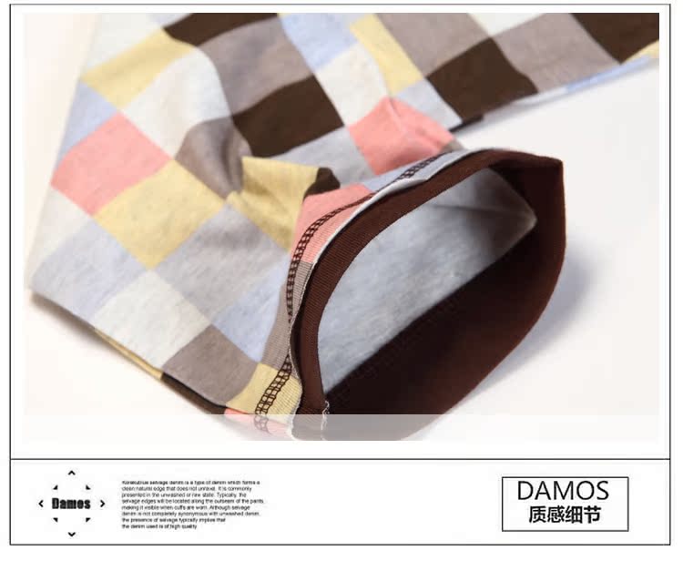 Пижама Damos. love 2013 Хлопковый трикотаж В клетку Свитер Для пары Пижама Damos. love 2013 Комплект из двух предметов В клетку Свитер Длинные брюки Для пары На резинке Длинный рукав Цветочный принт Хлопковый трикотаж Хлопок Средняя О-вырез Весна