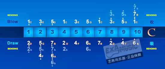 产地: 日本原产 音域: 10孔20音 标准布鲁斯音阶 调性