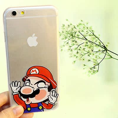 新款超薄挤脸卡通全包苹果5S手机壳 iPhone6plus保护套防摔软壳萌