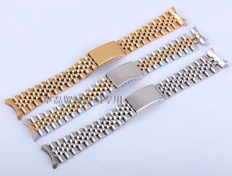 卓磊手表配件 可用劳力士不锈钢表带 全钢钢带 全金弧形头20mm