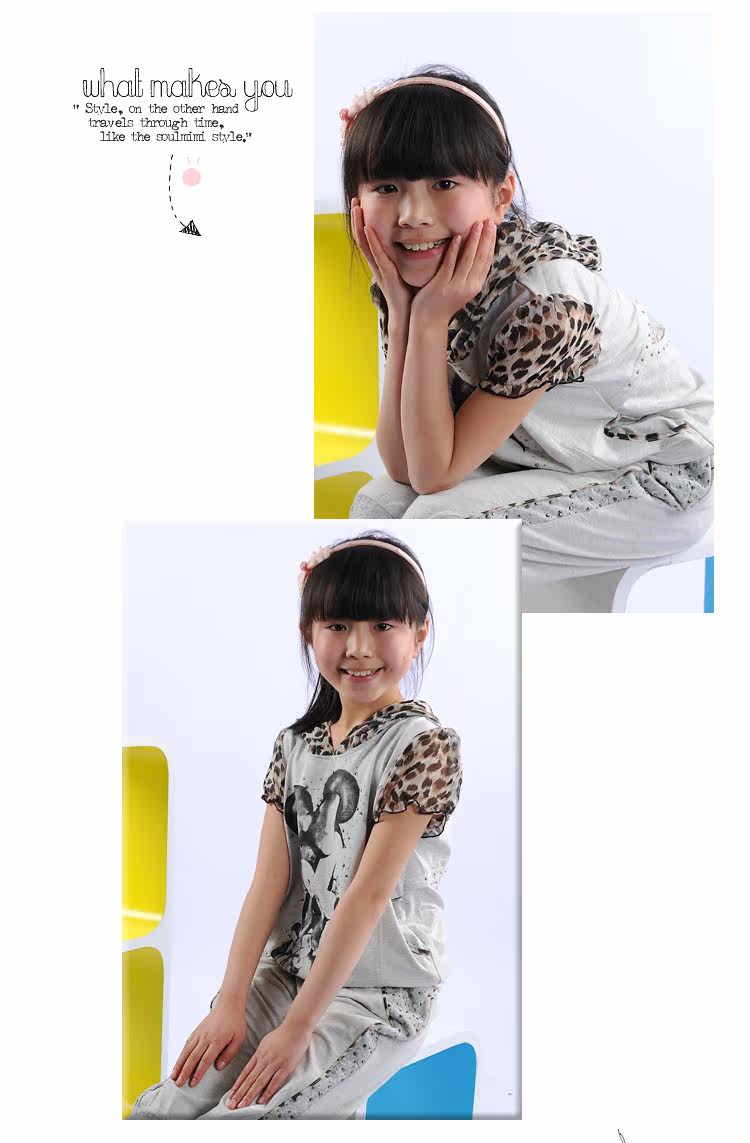 Baoyeah Clearance sale-season summer 2013 great children's clothes girls big children ladies ' ragazza child sports suit kids clothes