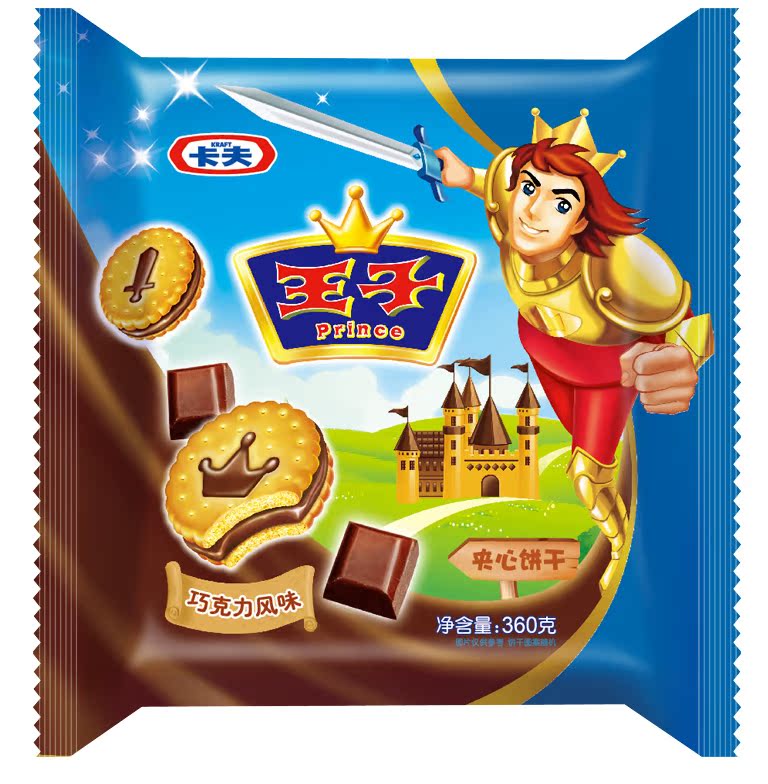 【天猫超市】亿滋卡夫达能王子夹心饼干巧克力风味360g 香脆美味