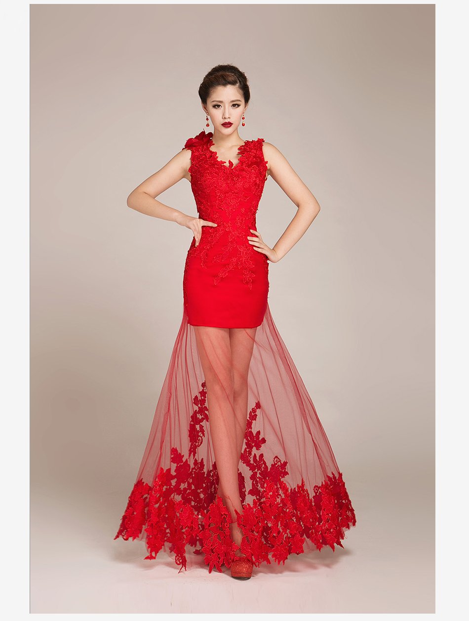 Красное платье сетка