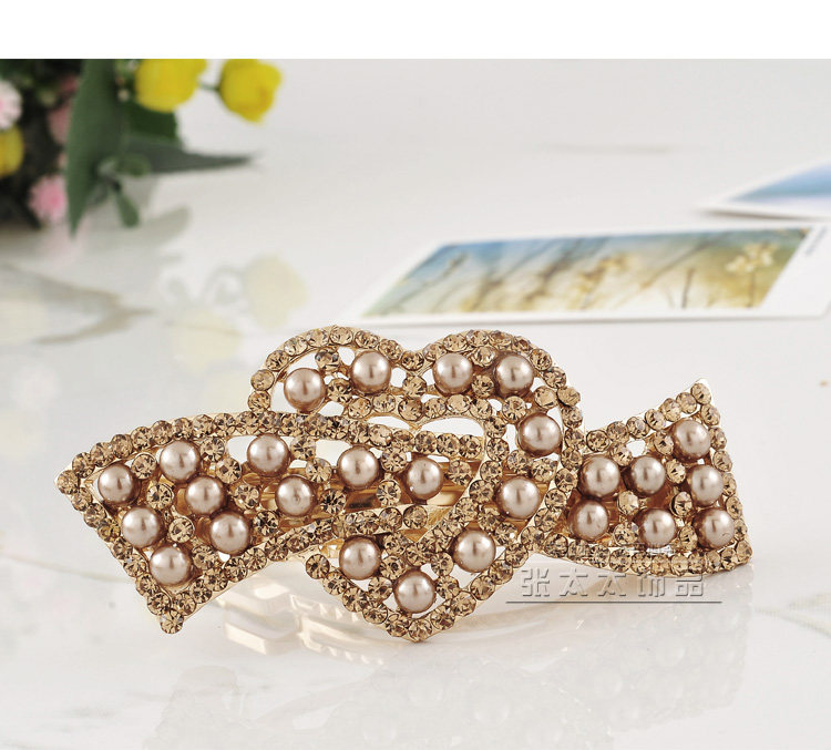 Vienna Pearl Rhinestone Heart-shaped Bridal Headdress Hairpins