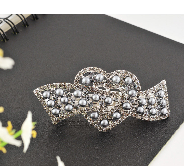 Vienna Pearl Rhinestone Heart-shaped Bridal Headdress Hairpins