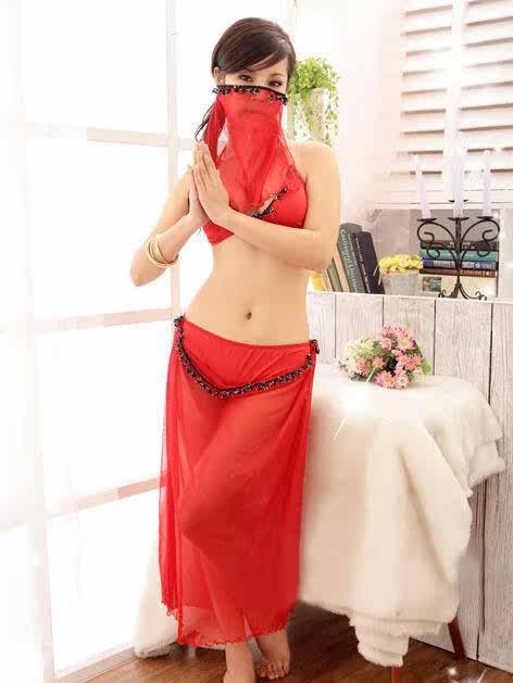 【大红色阿拉伯舞娘 印度舞跳舞服 <em>蒙面女郎</em>演