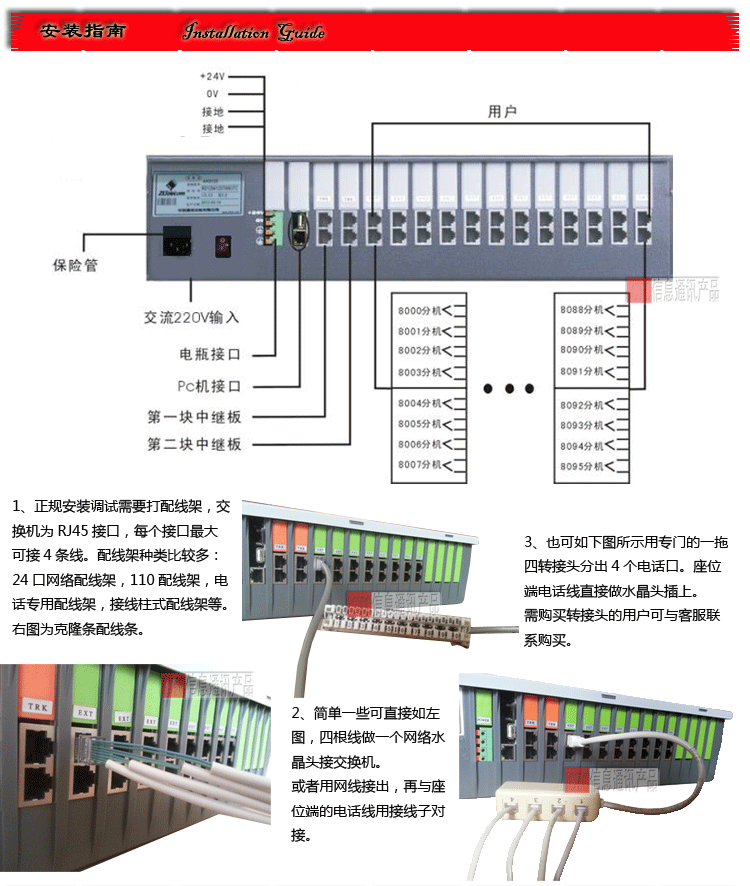 程控电话交换机中联ak8120 集团电话 rd优易型6进16出