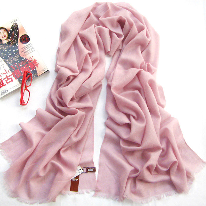 light pink long wool scarf warp