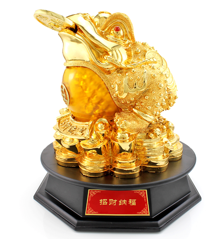 开光三足招财金蟾摆件 开业乔迁创意工艺礼品金蟾蜍招财摆设大号