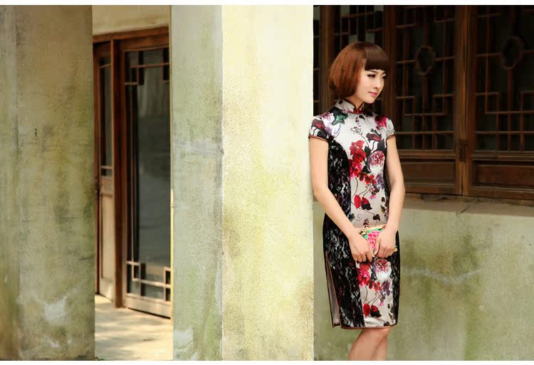 Butterfly Lovers tack General nostalgic 2015 spring new cheongsam dress lace stitching improved stylish Silk Cheongsam 49,199 figure XXL pictures, price, brand platters! Elections are good character, the national distribution, so why buy now enjoy more preferential! Health