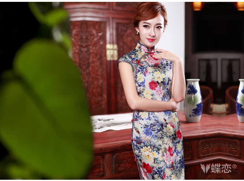 The Butterfly Lovers 2015 Summer new heavyweight Silk Cheongsam long improved stylish skirt 47003 Sau San qipao figure XXXL picture, prices, brand platters! The elections are supplied in the national character of distribution, so action, buy now enjoy more preferential! As soon as possible.