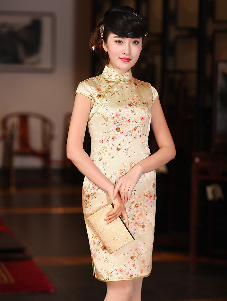 Butterfly Lovers 2015 spring new heavy sauna silk Silk Cheongsam retro improved quality qipao dresses 47,019 light green - pre-sale 5 days S pictures, price, brand platters! Elections are good character, the national distribution, so why buy now enjoy more preferential! Health