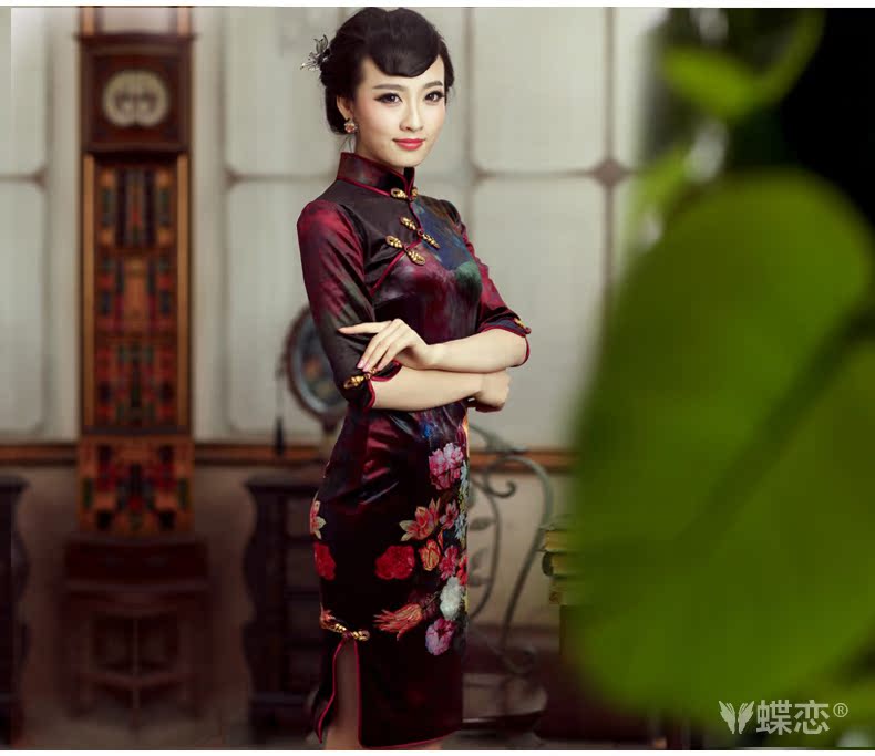 Butterfly Lovers 2015 spring new outfit cuff in improved stylish velour cheongsam dress Daily Beauty 47,004 dresses figure XXL pictures, price, brand platters! Elections are good character, the national distribution, so why buy now enjoy more preferential! Health