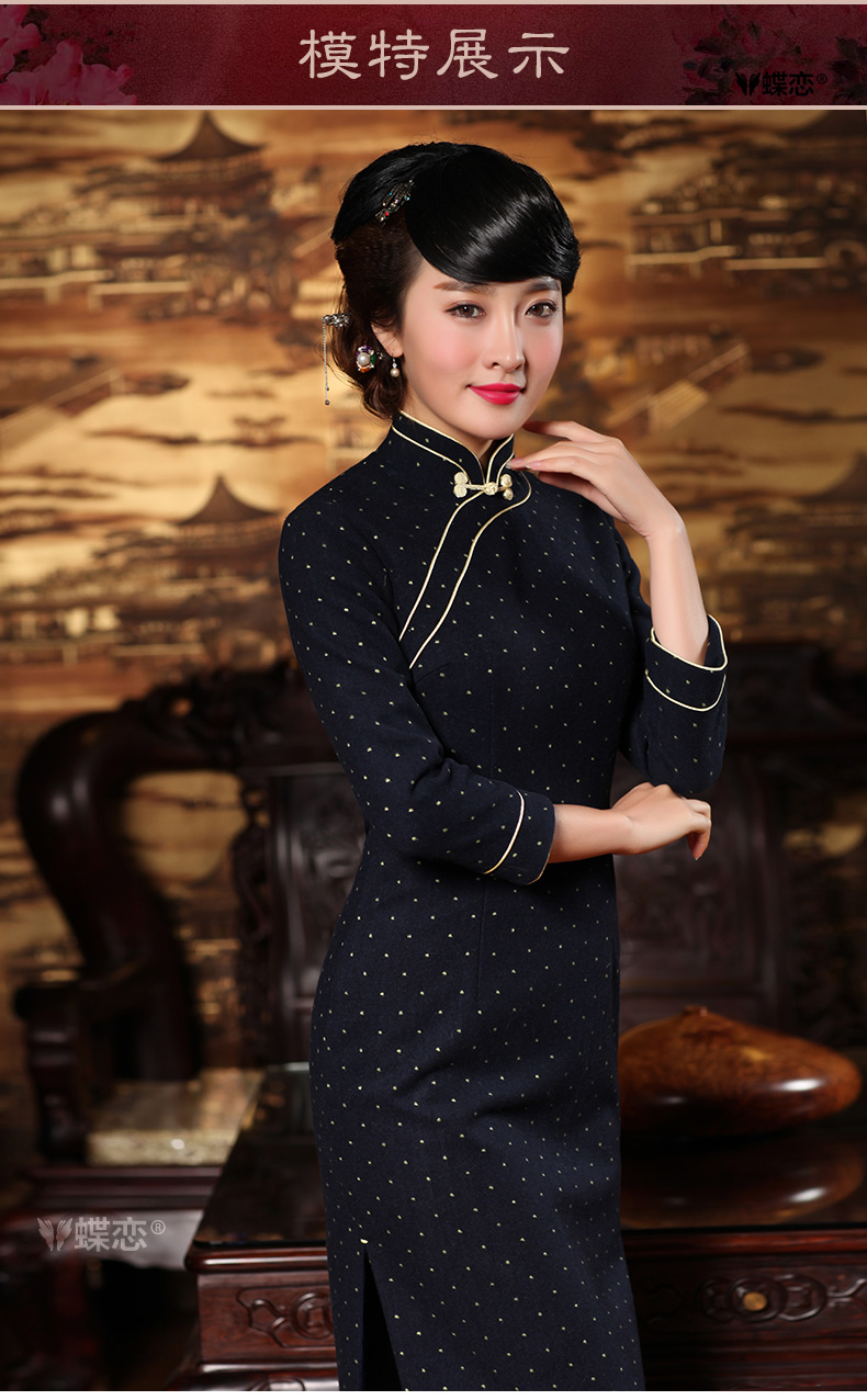 Butterfly Lovers winter clothing qipao 2015 spring new stylish improved long cheongsam dress butterfly tie retro hair? skirt outfit 49,143 blue New 12.30 shipping XL pictures, price, brand platters! Elections are good character, the national distribution, so why buy now enjoy more preferential! Health