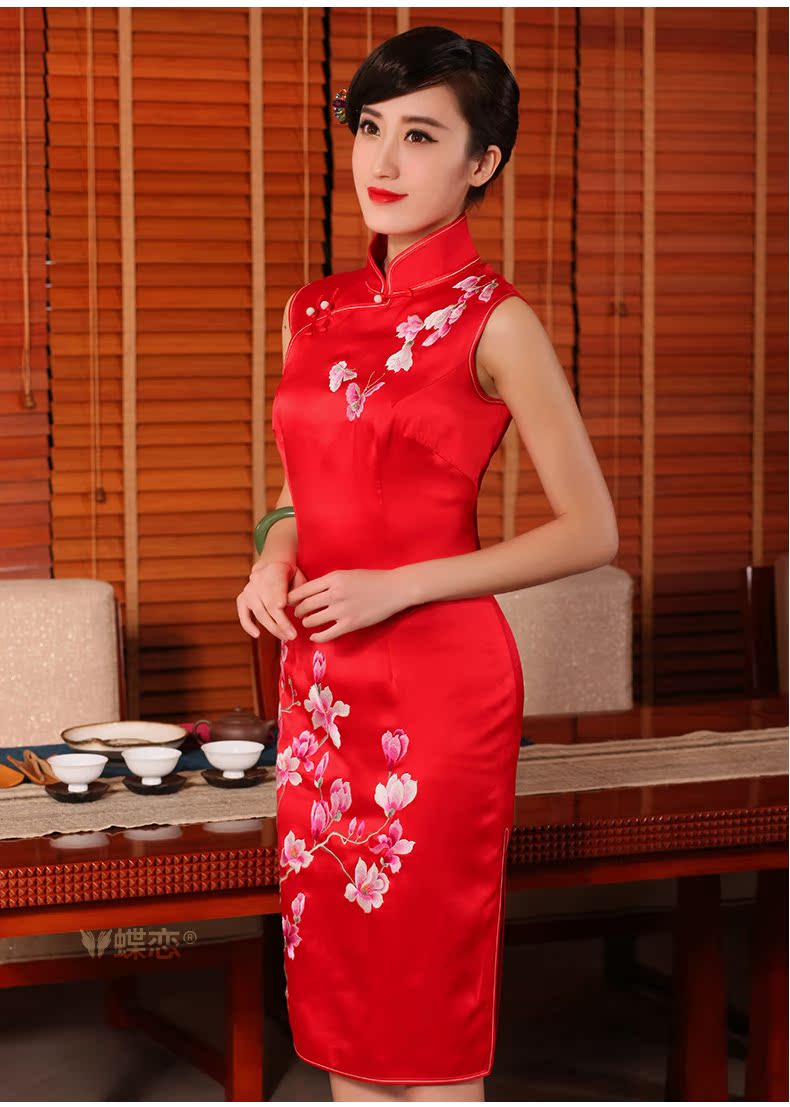 Butterfly Lovers 2015 summer new heavy silk manual and embroidery cheongsam dress uniform toasting retro wedding dresses red XXL pictures, price, brand platters! Elections are good character, the national distribution, so why buy now enjoy more preferential! Health