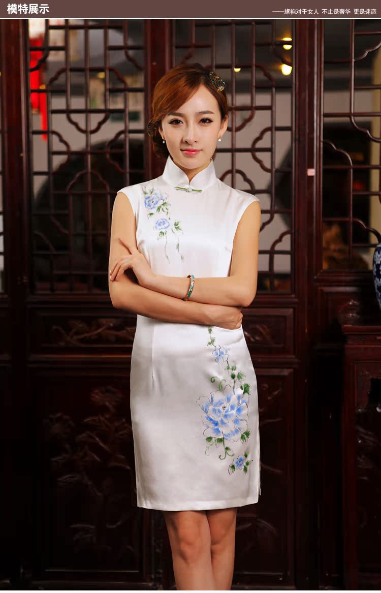 Butterfly Lovers lament recalling flower 2015 spring new retro upscale hand-painted modern improved heavy Silk Cheongsam 49,204 figure XXL pictures, price, brand platters! Elections are good character, the national distribution, so why buy now enjoy more preferential! Health
