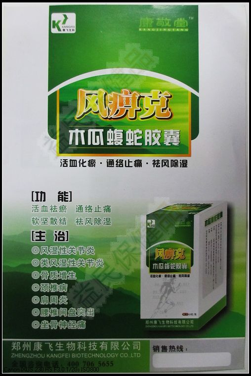 风痹克木瓜蝮蛇胶囊