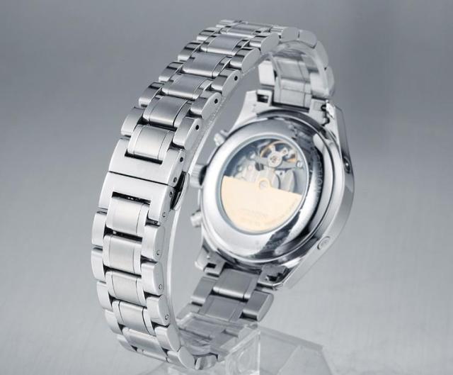 冠琴正品 万年历真皮男表 全自动机械机芯手表