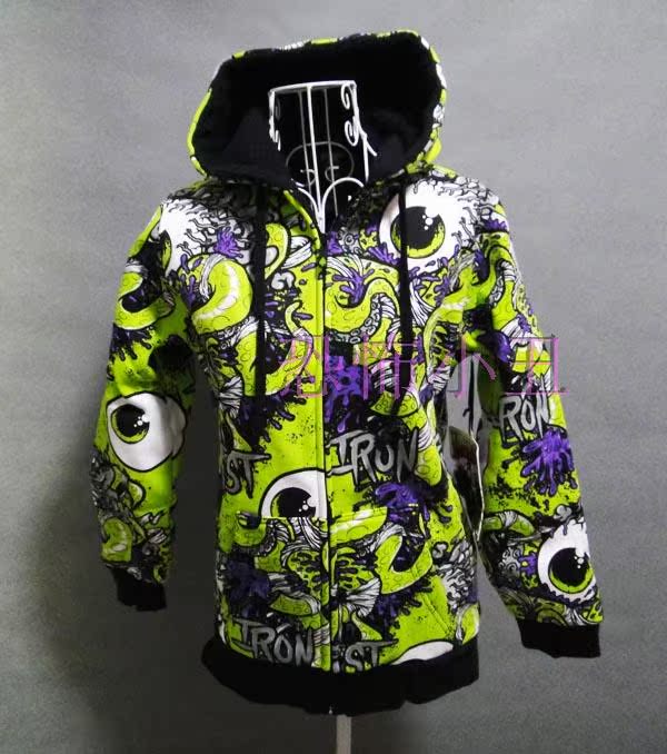 Iron Fist Eyeballs and Tentacles Womens faux fur lined warm hoodie