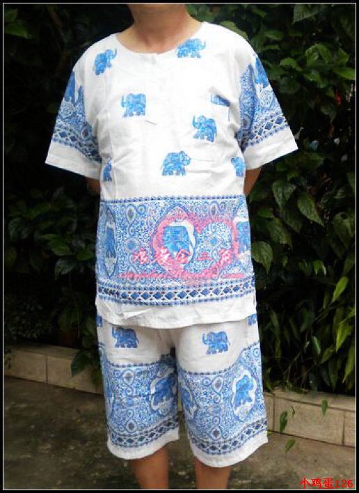 特价59包邮泰国服饰原装棉麻短袖套装<em>男士</em>服