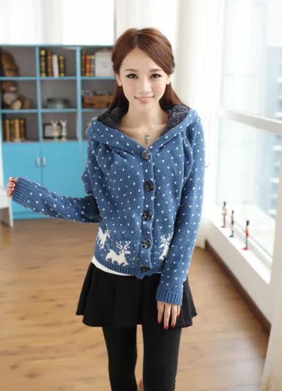【L207 冬装新款<em>女式毛衣</em> 女式宽松大码<em>加绒</em>加