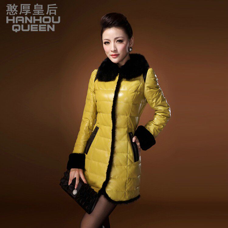 【<em>憨厚皇后</em> 2013新款 海宁<em>皮衣</em> 狐狸毛领绵羊皮