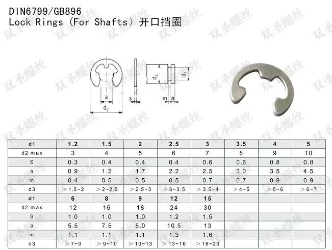 e型卡簧 开口挡圈 100个包-便宜推