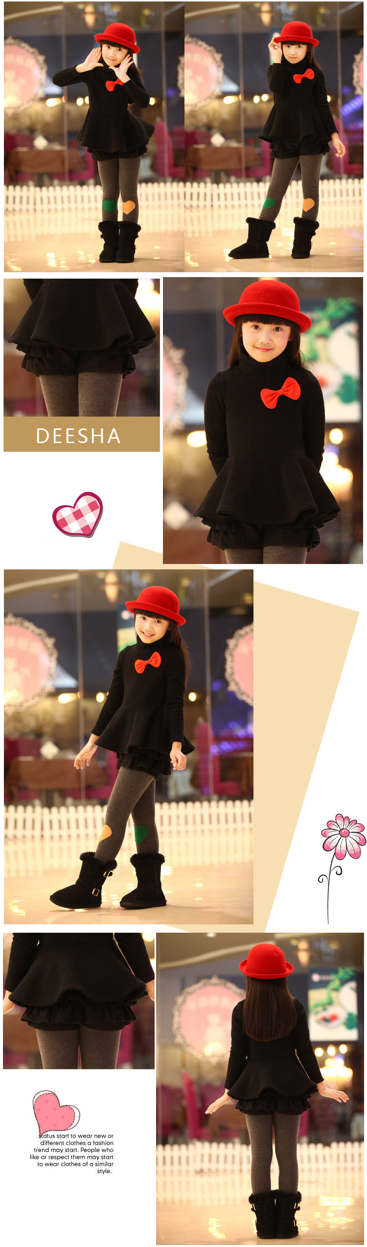 BananaPapaya Flute Shakespeare 2013 new style women kids children's thick cashmere sweater at the end of wild sweater
