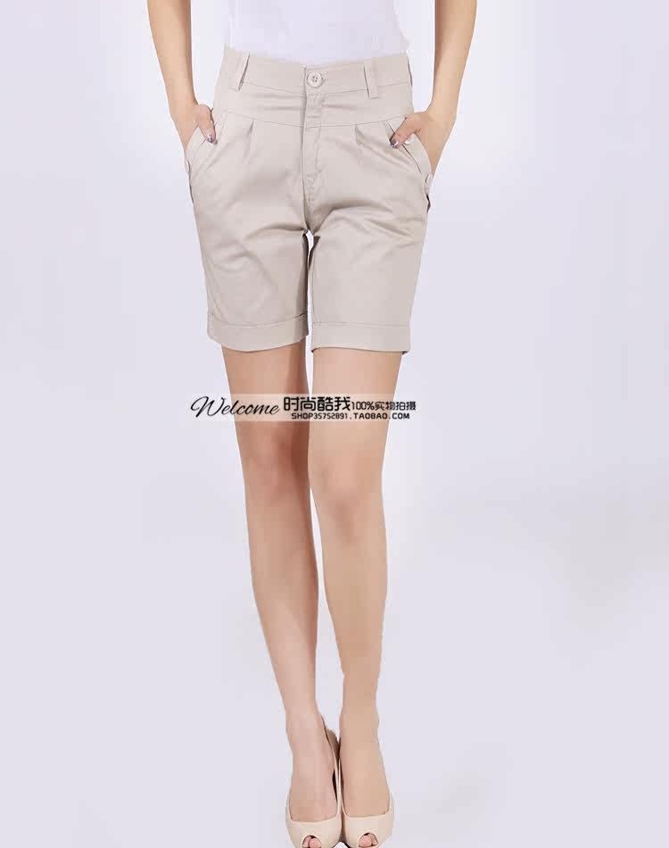 <em>天猫 淘宝商城</em>夏季新款5色纯棉休闲中高腰修身