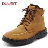 DUWAN度万 纯手工秋冬高帮牛皮休闲鞋(加毛)高邦大头皮鞋[D6011]