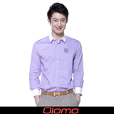 【olomo欧莱诺】2011新款秋装 男款香槟领修身版长袖衬衫 浅紫