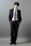 2012 新款  韩版 修身 两粒扣藏青色 男套西 正装 结婚必备礼服